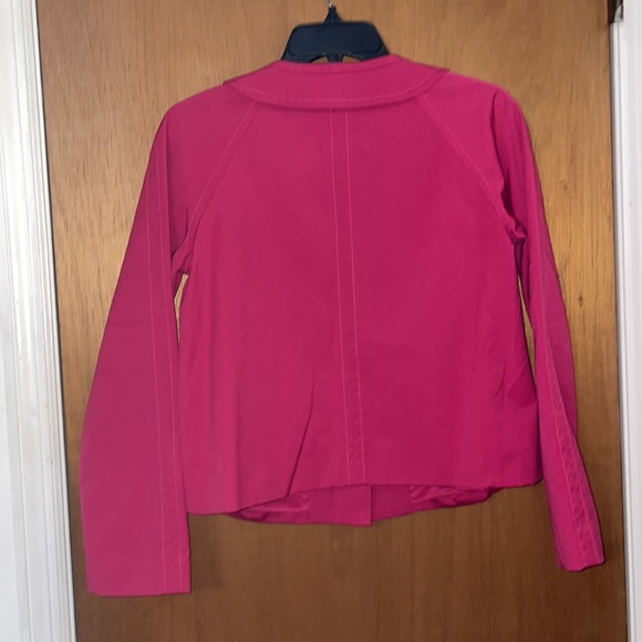 •LIZ CLAIBORNE•PINK ROUND NECK, CHUNKY FABRIC BUTTON BLAZER... PETITE MEDIUM EUC - Picture 3 of 7